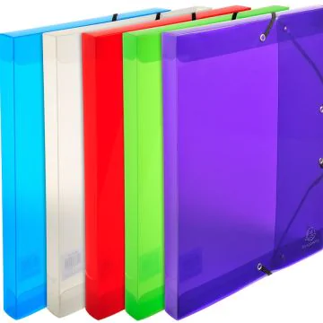 EXACOMPTA : Boîtes de classement PP Crystal - Dos 25 mm Assortiment