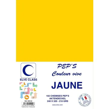 Chemise pour dossier A4 - Jaune ELVE Pep's Lot de 102