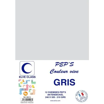 Chemise pour dossier A4 - Gris ELVE Pep's Lot de 12