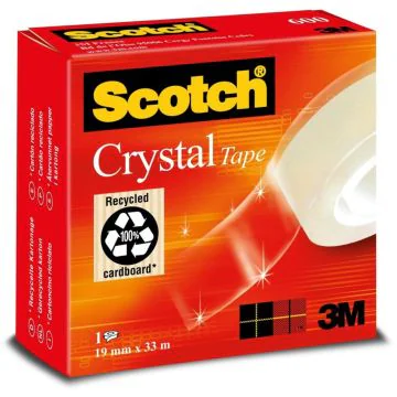 Ruban adhésif Crystal Clear 600 - 19 mm x 33 m : SCOTCH Ruban adhésif Crystal Clear 600 - 19 mm x 33 m : SCOTCH C6001933