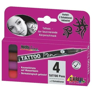Kit de 4 stylos pour tatouage Hobby Line - 0,5-3,0 mm - Assortiment : KREUL Image