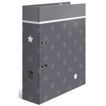 Classeur à levier - Dos de 70 mm - Motifs étoilés - Gris avec bordure HERMA Stars
