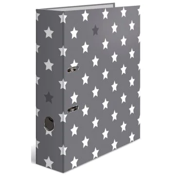 Classeur à levier - Dos de 70 mm - Motifs étoilés - Gris à étoiles blanches HERMA Stars