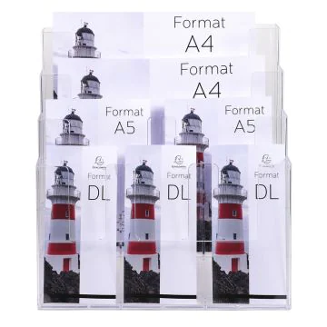 Présentoir mural Multi-formats - Vertical - 4 compartiments - Cristal : EXACOMPTA Office image