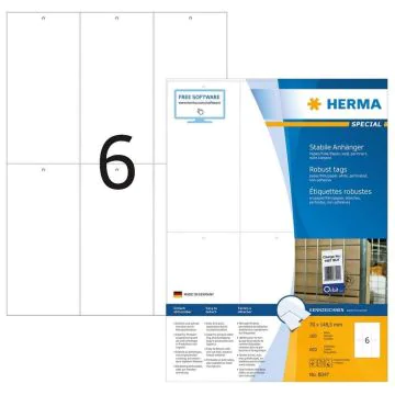 Etiquettes de prix imprimables et perforées - 70 x 148,5 mm - Blanc HERMA Lot de 600