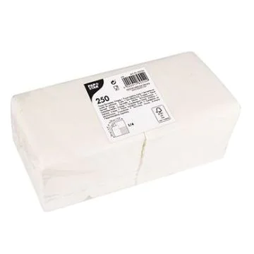 Lot de 250 Serviettes de table Cocktail - 240 x 240 mm - Blanc : PAP STAR face
