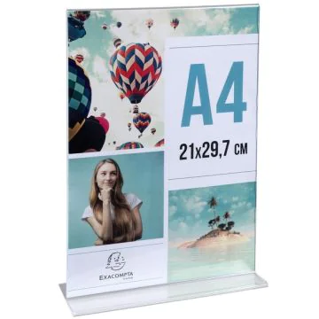 Chevalet - Présentoir - A4 vertical - Cristal : EXACOMPTA Office image