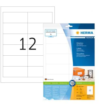 Étiquettes adhésives blanches - 97,0 x 42,3 mm Herma 8628