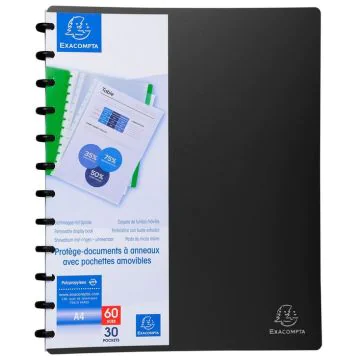 Protège-documents amovibles à anneaux de 60 vues - Noir EXACOMPTA Image