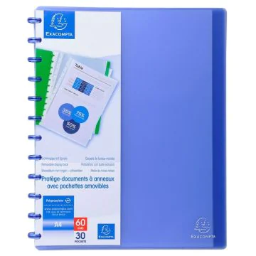 Protège-documents amovibles translucide de 60 vues - Bleu EXACOMPTA Image