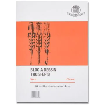 Bloc de 20 feuilles à dessin 3 épis - A4 : GPV Visuel