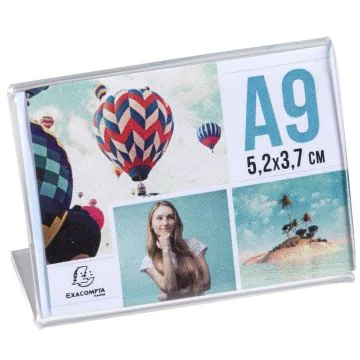 Porte-Nom - Chevalet incliné Horizontal - A9 - Cristal : EXACOMPTA Office image