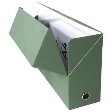 Boîte de classement Papier toilé - Dos 120 mm - Vert : EXACOMPTA Photo