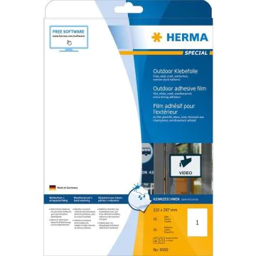 Étiquettes adhésives de signalisation - Blanc - 210 x 297 mm HERMA 9500 