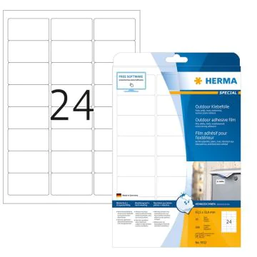 Étiquettes adhésives de signalisation - Blanc - 63,5 x 33,9 mm HERMA 9532 