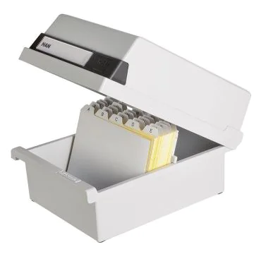 Photo Boite à couvercle pour 800 cartes - A6 paysage - Gris clair : HAN 966-11