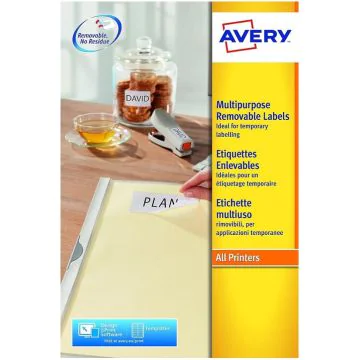 Étiquettes amovibles - Blanc - 96,0 x 50,8 mm AVERY Ecologique Lot de 300