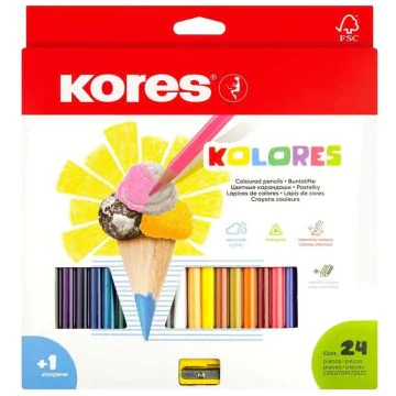 Étui de 24 Crayons de couleur Kolores KORES