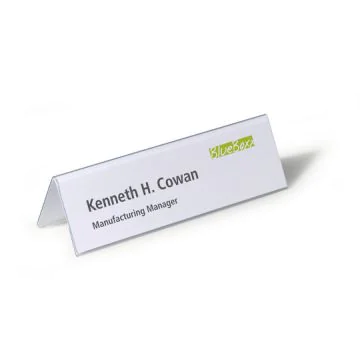 Photo DURABLE 8052-19 : Lot de  chevalets porte-nom - 210 x 61 mm - Transparent