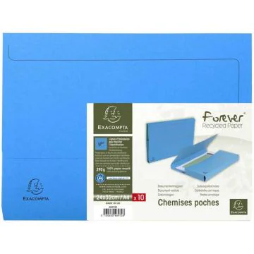 Chemises à poche - Bleu EXACOMPTA Forever Lot de 10 Visuel