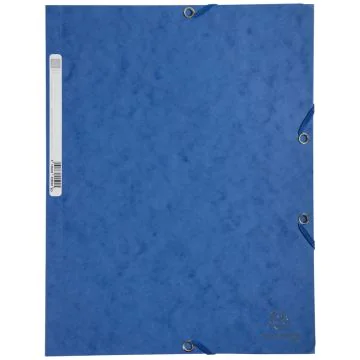 Chemise à élastiques 3 rabats Carte lustrée 400g - Bleu : EXACOMPTA Image