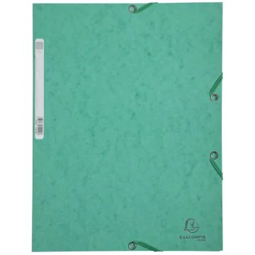 Chemise à élastiques 3 rabats Carte lustrée 400g - Vert : EXACOMPTA Image