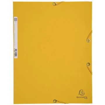 Chemise à élastiques 3 rabats Carte lustrée 400g - Jaune : EXACOMPTA Image