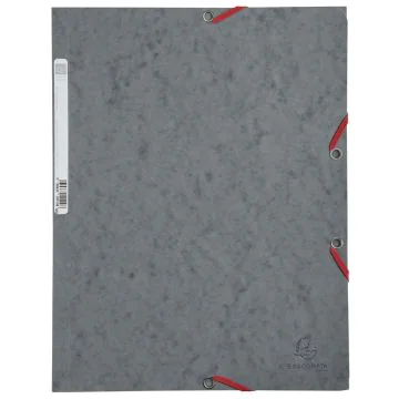 Chemise à élastiques 3 rabats Carte lustrée 400g - Gris : EXACOMPTA Photo