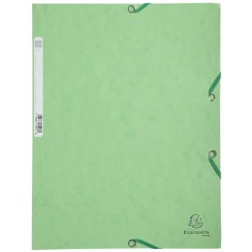 Chemise à élastiques 3 rabats Carte lustrée 400g - Tilleul : EXACOMPTA Image