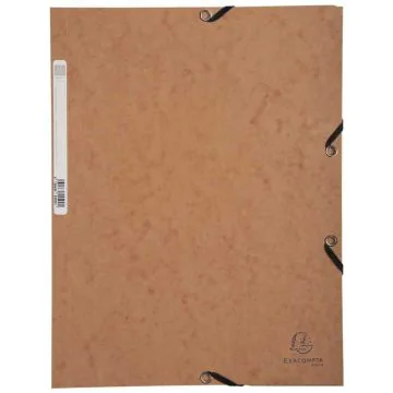 Chemise à élastiques 3 rabats Carte lustrée 400g - Tabac : EXACOMPTA Photo