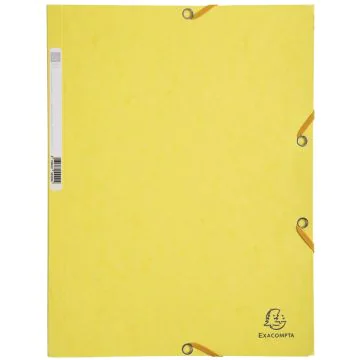 Chemise à élastiques 3 rabats Carte lustrée 400g - Jaune citron EXACOMPTA Photo