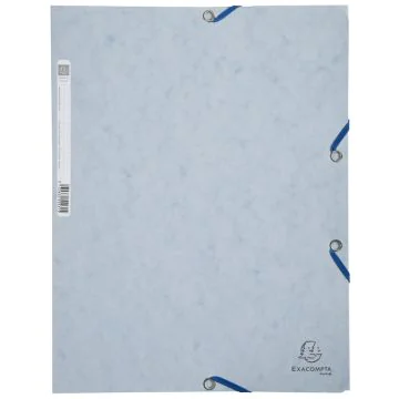 Chemise à élastiques 3 rabats Carte lustrée 400g - Gris tourterelle : EXACOMPTA Modèle