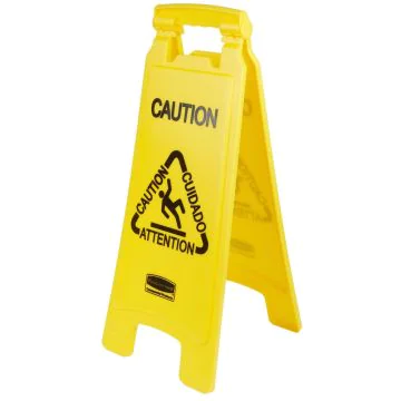 Chevalet de Prévention - Attention Sol Glissant : RUBBERMAID Visuel