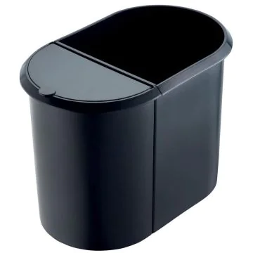 Poubelle en plastique - Duo System - Argent/Noir HELIT