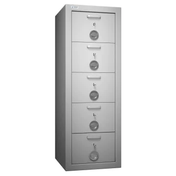 Armoire forte à 5 tiroirs - Serrure à clé avec passe général : HARTMANN CLASS PROTECT 5T image