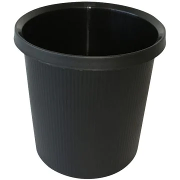 Corbeille à Papier lignée 18 litres - Noir HELIT