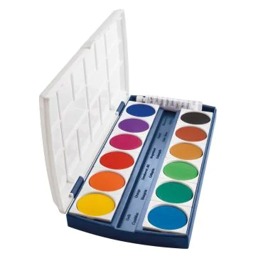 Boîte de peinture - Pastilles de 12 couleurs : HERLITZ Visuel