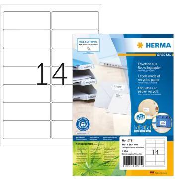 Étiquettes Adresses blanches - 38,1 x 21,2 mm : HERMA 4254