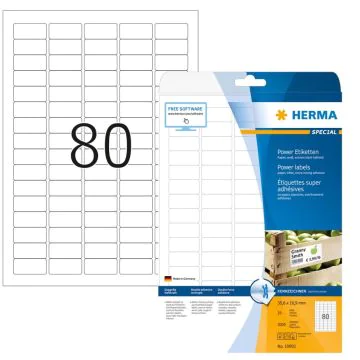 HERMA etiquettes blanches résistantes aux intempéries 35,6 x 16,9 mm 10901