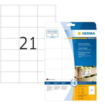 HERMA etiquettes blanches résistantes aux intempéries 70 x 42,3 mm 10906