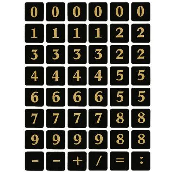 Etiquettes à chiffres autocollantes - Or gravé / Noir Herma