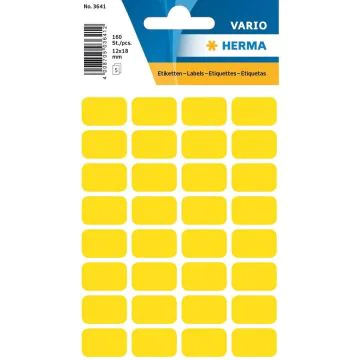 HERMA 3641 : Lot de 160 étiquettes adhésives - 12,0 x 19,0 mm - Jaune