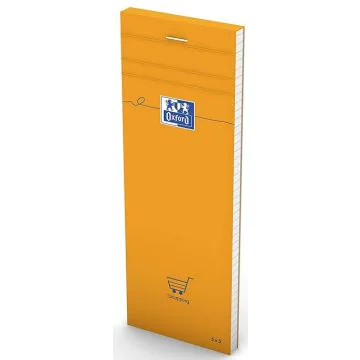 Photo OXFORD : Bloc-notes quadrillé Liste Achats 74 x 210 mm - A5