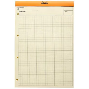 Image BLOC AUDIT JAUNE : Feuille de travail A4 Rhodia Modèle