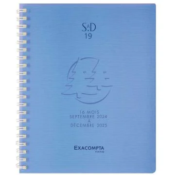 Agenda 2024/2025 Semainier de bureau SAD 19W - 180 x 140 mm EXACOMPTA Bleu