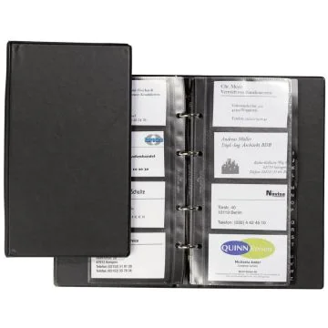 Photo Classeur à anneaux 200 cartes de visite - PVC noir DURABLE Visifix Economy