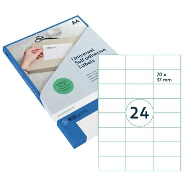 Étiquettes adhésives - 70 x 37 mm RILLPRINT Lot de 2400