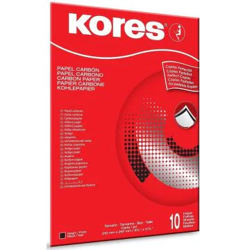 Papier Carbone A4 - Noir : KORES Lot de 10 feuilles