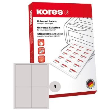 Photo Étiquettes adhésives blanches - 105 x 148 mm : KORES L105148