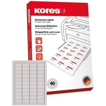 Étiquettes adhésives universelles - 48,5 x 25,4 mm - Blanc : KORES Lot de 1000